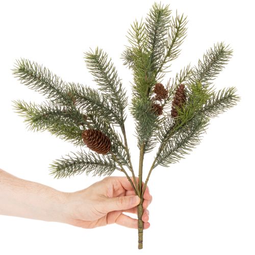 Branche de sapin artificielle décorée d'un cône, 41 cm | Floristik24.be