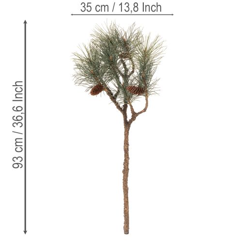 Branche de pin artificielle avec pommes de pin, décoration de salon, 93 cm | Floristik24.be