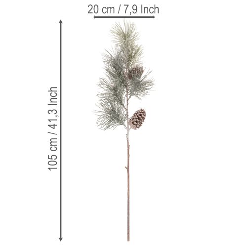 Branche de pin artificielle avec cônes et longues aiguilles, 105 cm | Floristik24.be