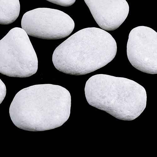 Floristik24 Galets dans le filet Blanc 2.5cm - 4cm 1kg