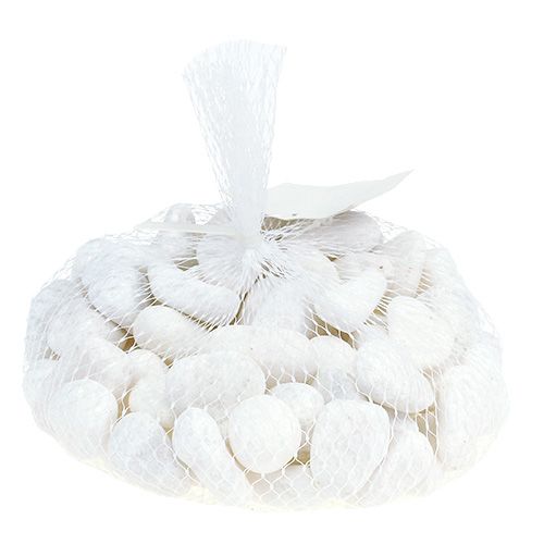 Floristik24 Galets dans le filet Blanc 2.5cm - 4cm 1kg