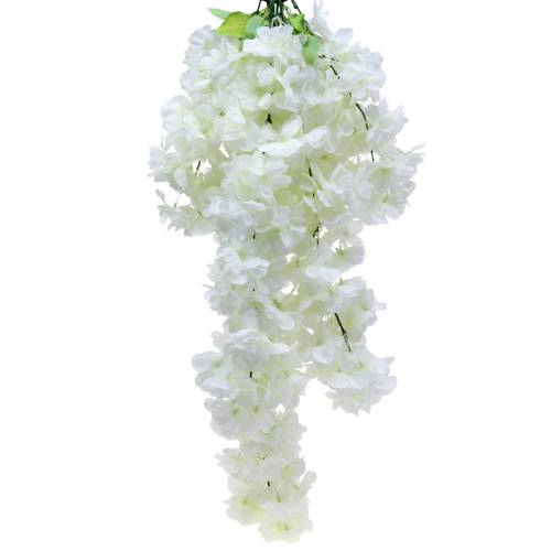 Branche de fleur de cerisier à 5 branches blanche artificielle 75cm