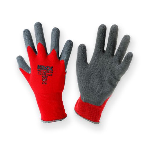 Floristik24 Gants de jardin en nylon Kixx taille 10 rouge, gris