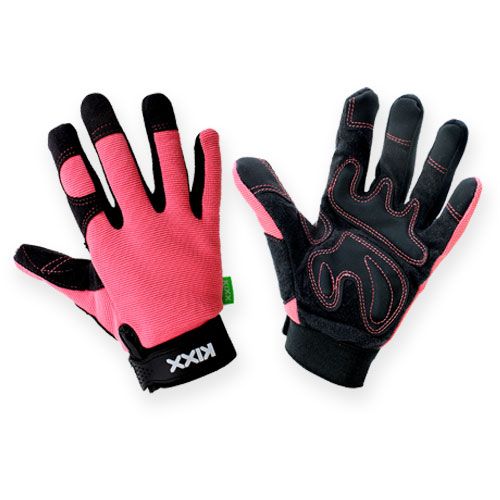 Floristik24 Gants synthétiques Kixx taille 7 rose, noir