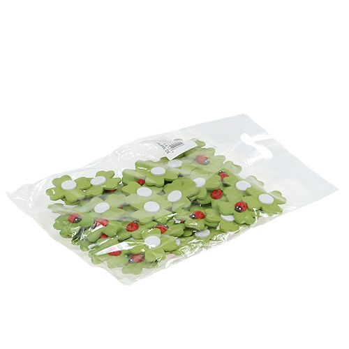 Floristik24 Feuille de trèfle 3cm avec scarabée à coller 48 pcs