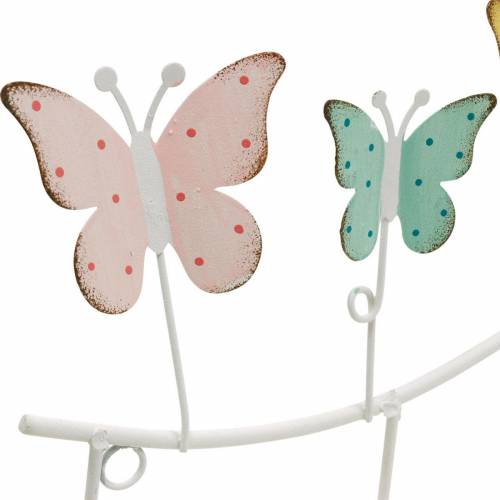 Article Déco printanière, porte patère avec papillons, décoration métal, porte manteau décoratif 36cm