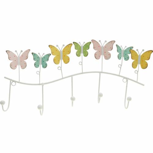 Déco printanière, porte patère avec papillons, décoration métal, porte manteau décoratif 36cm