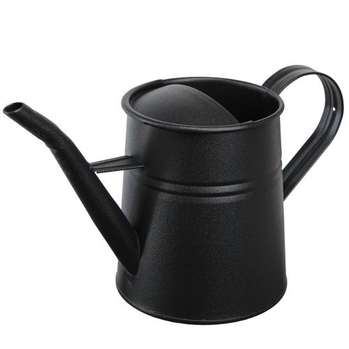Floristik24 Petit arrosoir décoratif métal noir 30x13x17cm 1,7l