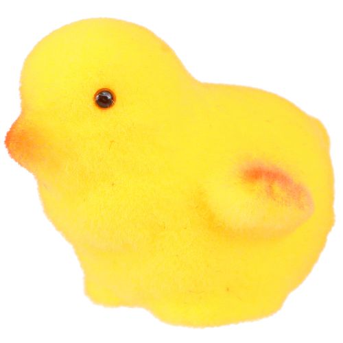 Floristik24 Petits poussins de Pâques jaune orange floqués H4,5cm 18 pcs