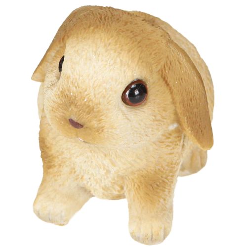 Petit lapin de Pâques décoratif en polyrésine 9 × 6 × 6,5 cm, 3 pièces