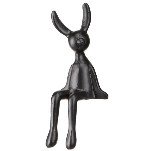Article Petit tabouret bord lapin de Pâques métal noir 9×9×21cm