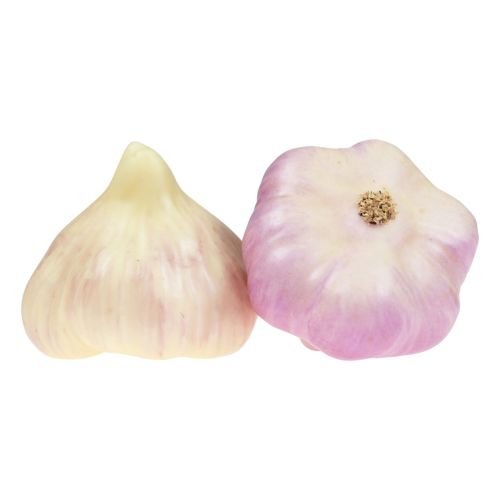 Article Décoration de légumes artificiels ail rose, blanc Ø6,5cm 2 pcs