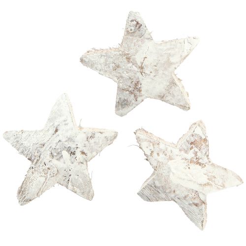 Décoration Étoile en Noix de Coco Étoiles en Noix de Coco Blanc Lavé 5cm 30 pcs