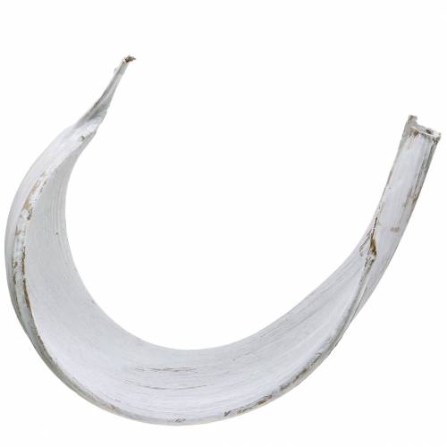 Article Bol en noix de coco feuille de coco blanchie décoration naturelle 35cm