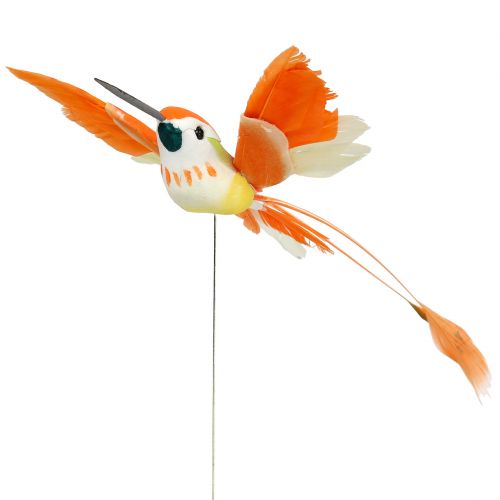 Floristik24 Colibri sur fil de fer à piquer fuchsia, orange 17 cm 6 p.