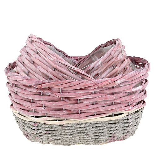 Floristik24 Panier rose ovale,  3 pièces, écru