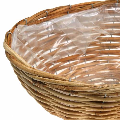 Floristik24 Cache-pot en osier ovale Moutarde 3pces 33x24/38x22/23x17cm