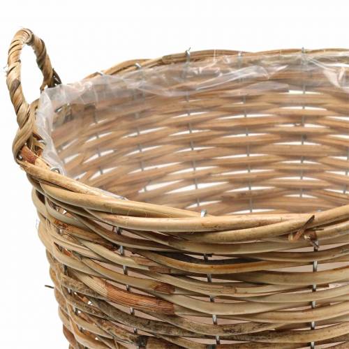 Floristik24 Panier en osier avec poignées marron Ø48 / 43/37 / 33cm lot de 4 décorations jardinières