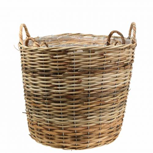 Floristik24 Panier en osier avec poignées marron Ø48 / 43/37 / 33cm lot de 4 décorations jardinières