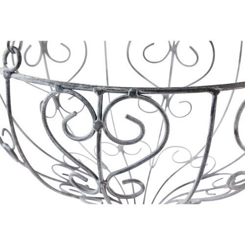 Article Corbeille métal à suspendre décoration métal blanc gris Ø24cm H19cm