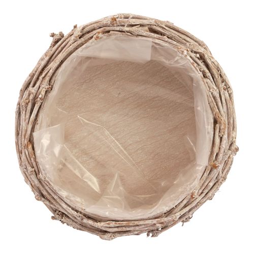 Floristik24 Panier à plantes en osier lavé blanc Ø25cm H11cm