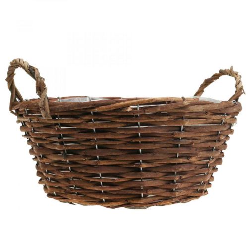 Floristik24 Corbeille tressée avec anses Corbeille à plantes Corbeille déco Ø29×H13cm