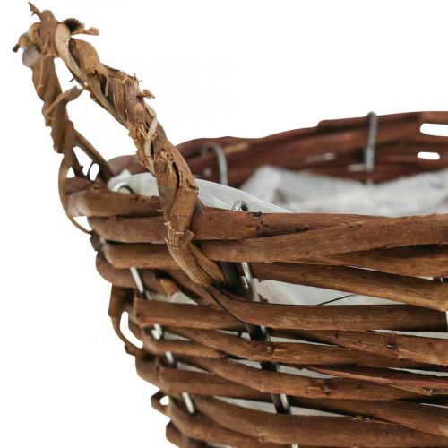 Floristik24 Corbeille tressée avec anses Corbeille à plantes Corbeille déco Ø29×H13cm