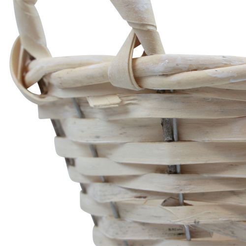 Article Panier avec anses Panier à copeaux Panier à plantes blanchi Ø18cm H12cm