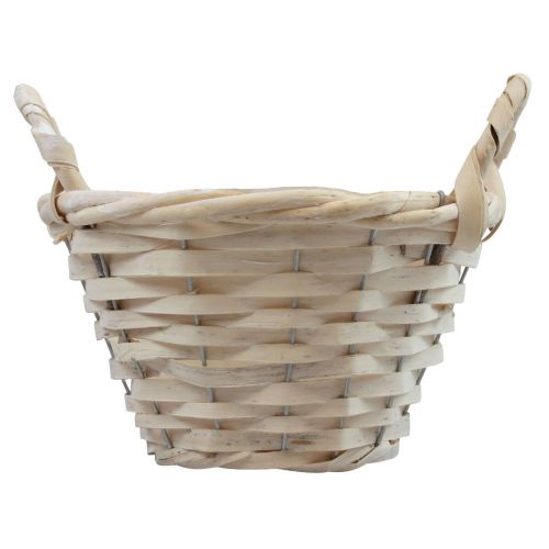 Article Panier avec anses panier à copeaux panier à plantes blanchi Ø25cm H13cm