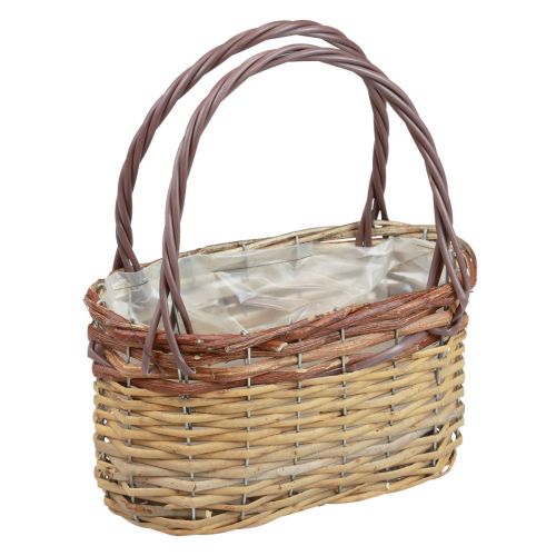 Floristik24 Panier avec poignées panier à plantes sac à main marron 27×15×15cm