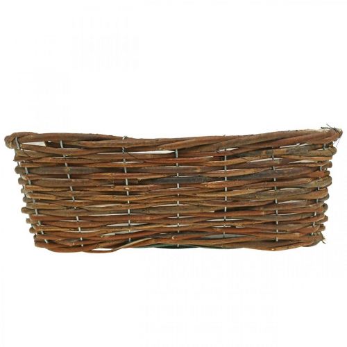 Floristik24 Panier à planter, décorations florales, panier en bois naturel L35cm 11,5cm
