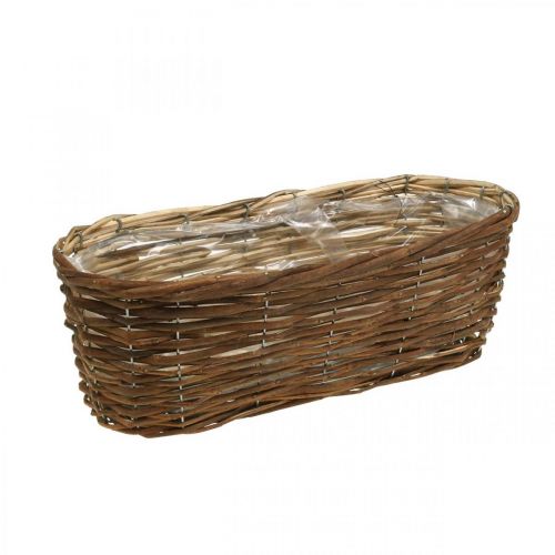 Floristik24 Panier bol, jardinière, panier en bois pour planter la nature L41cm H13,5