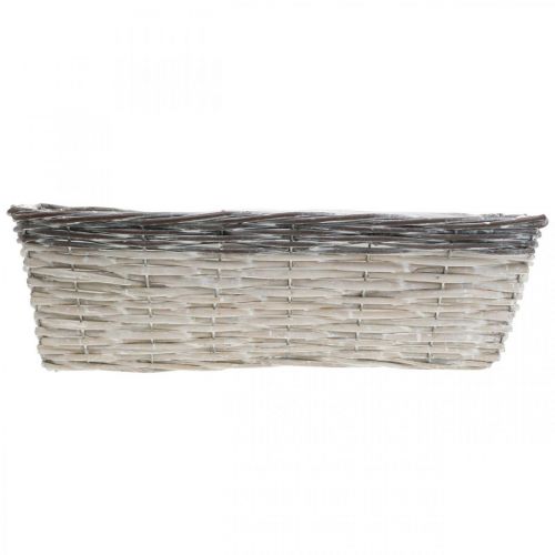 Article Panier tissé blanc, panier à plantes marron 41 × 17 × 12,5 cm
