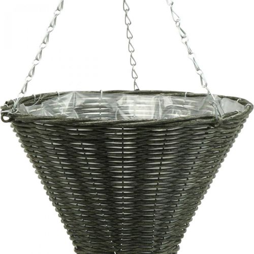 Floristik24 Panier feu tricolore sac pointu gris Ø35cm H37cm