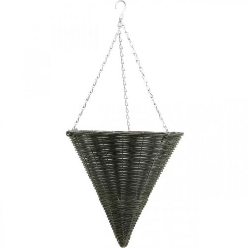 Floristik24 Panier feu tricolore sac pointu gris Ø35cm H37cm