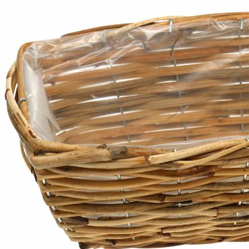 Floristik24 Boîte panier en saule pelé couleur naturelle boîte à fleurs lot de 2