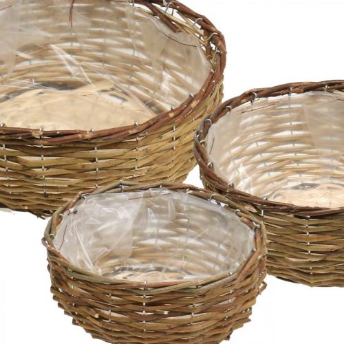 Article Panier bol panier plante naturelle panier osier Ø21.5/26/Ø31cm lot de 3