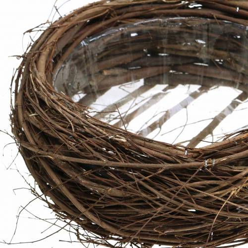 Floristik24 Corbeille de Pâques Panier de Pâques brun foncé Ø26 / Ø15cm, lot de 2