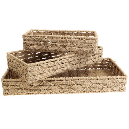 Floristik24 Plateau panier plateau décoratif panier naturel 41/33/25cm lot de 3