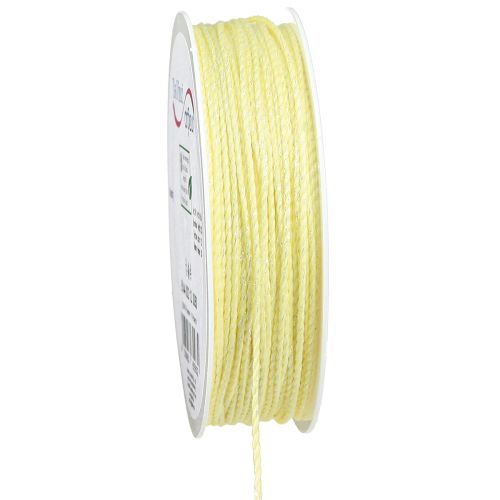 Floristik24 Cordon jaune avec cordon décoratif en mica irisé 15mm 50m