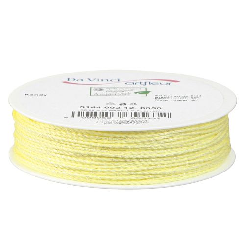 Article Cordon jaune avec cordon décoratif en mica irisé 15mm 50m