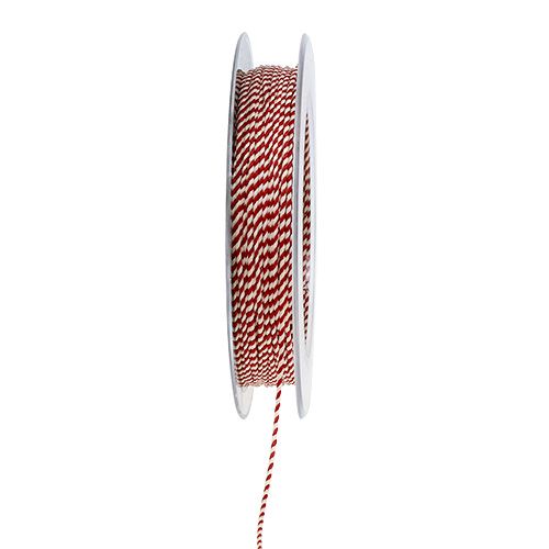 Floristik24 Cordelette blanc-rouge 1 mm 25 m