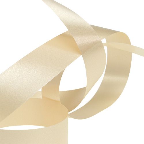 Floristik24 Ruban cadeau ruban curling crème 25mm 100m