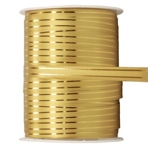 Article Ruban de curling ruban cadeau or avec rayures dorées 10mm 250m