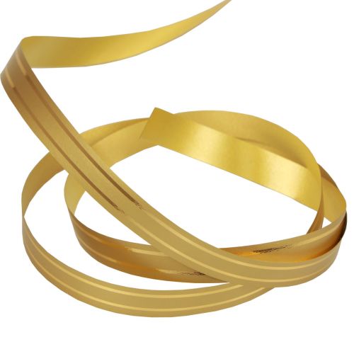 Ruban de curling ruban cadeau or avec rayures dorées 10mm 250m
