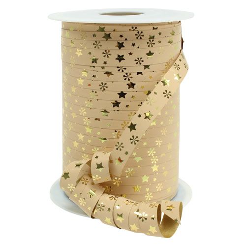 Floristik24 Ruban à friser ruban polypro motif de Noël l. 10 mm 150 m