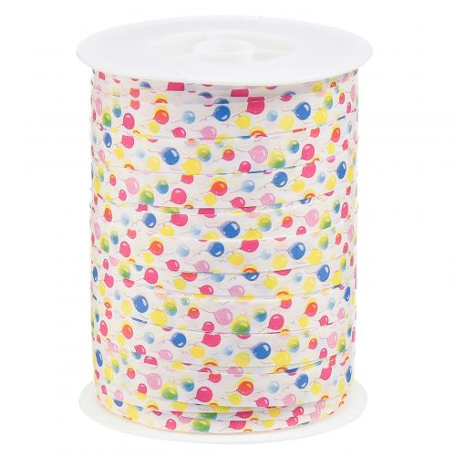 Article Ruban à friser avec ballons ruban décoratif blanc, coloré 10mm 250m