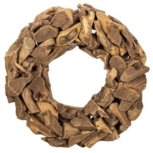Couronne décorative ronde en bois naturel, 35 cm acheter | Floristik24.be
