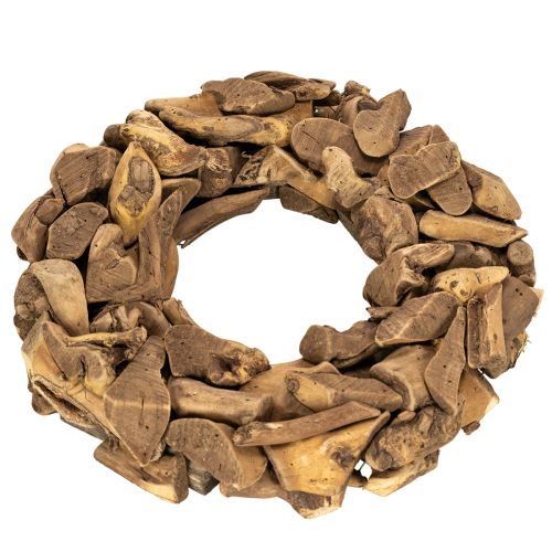 Couronne décorative ronde en bois naturel, 35 cm | Floristik24.be