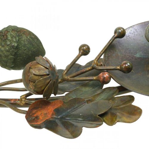 Article Bougie couronne métal aspect laiton décoration glands Ø36cm